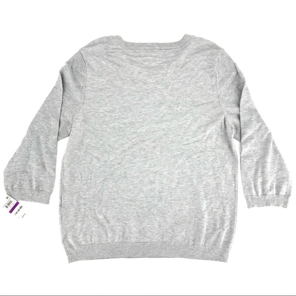 Maison Jules Gray Knit Crew Neck Sweater Size XXL - Picture 3 of 5